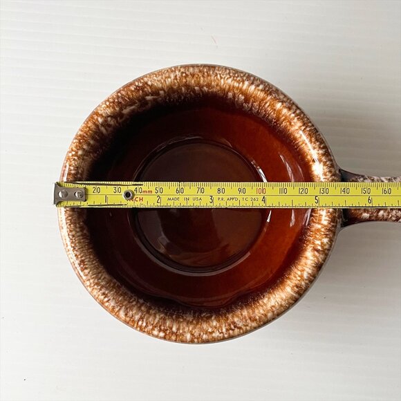 Vintage Hull Oven Proof USA Brown Drip Glaze Soup Bowls Crocks & Lids Set of 5 - Picture 4 of 5